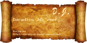 Daradics József névjegykártya